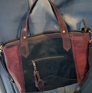 Born Two-Tone Leather Tote Bag